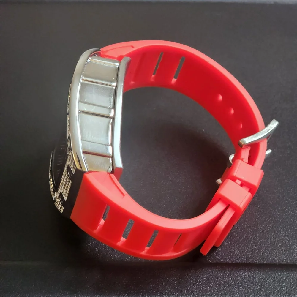 Red Watch With Diamond Set Bezel - Picture 5 of 7